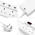 4 Ports Smart USB Power Strip Charger 4 UK AC Outlet Extension Socket Plug